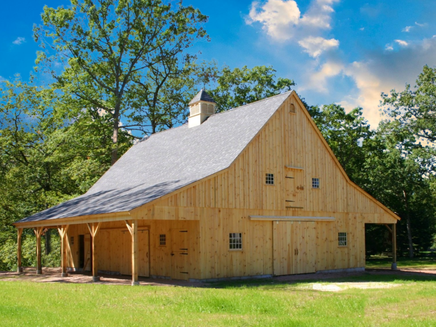 Unpainted Horse Barn Gentleman’s Horse Barn 30′ & 36′ | New England Barn