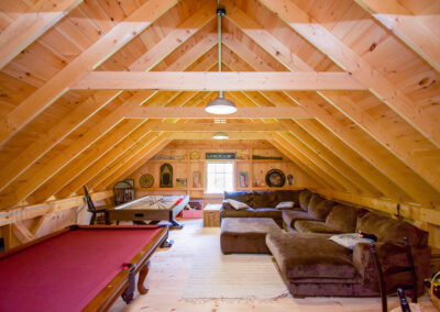 Interior Loft of 22' x 36' One & A Half Story Barn with 12' x 36' Enclosed Lean-to