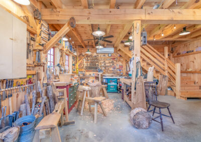 Interior of 20' x 24' One & A Half Story Barn Workshop