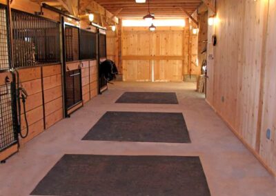 Interior of 36' x 48' Gentleman's Horse Barn with 10' x 36' Open Lean-to